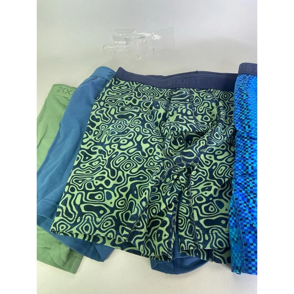 2xist Essential Cotton Stretch 4 Piece Boxer Brief Underwear Mens Size M